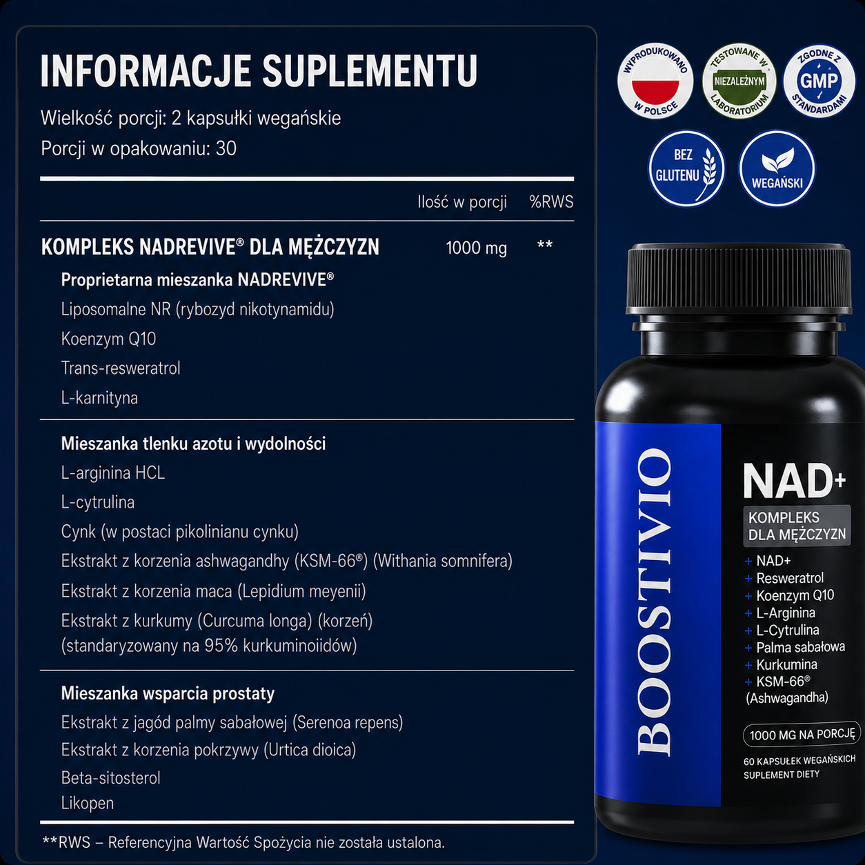 LIPOSOMALNY NAD+ DLA MĘŻCZYZN