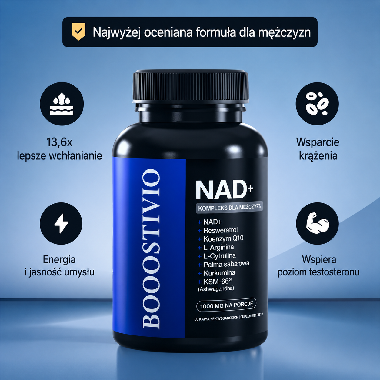 LIPOSOMALNY NAD+ DLA MĘŻCZYZN